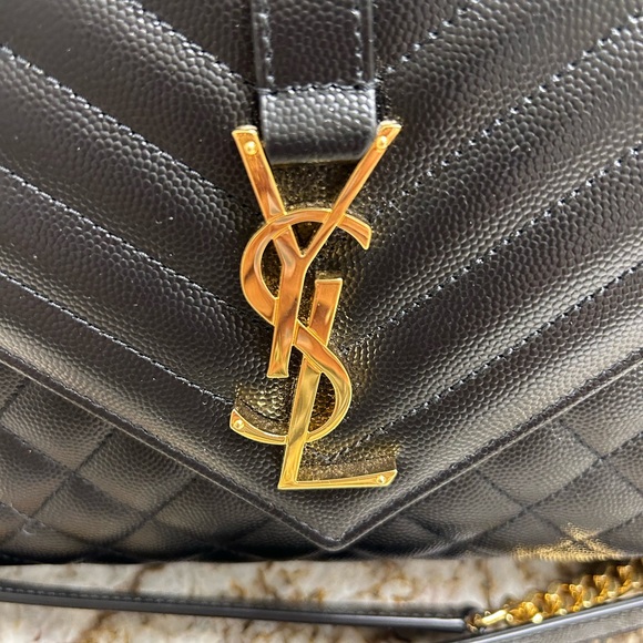 Yves Saint Laurent Bag And Wallet Bundle Black and Gold Quilted Bag And Wallet🌸 - Picture 5 of 16